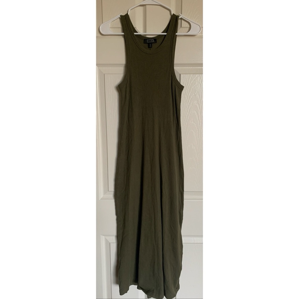AYR Olive Green Ribbed Sleeveless Maxi Dress Women’s Small